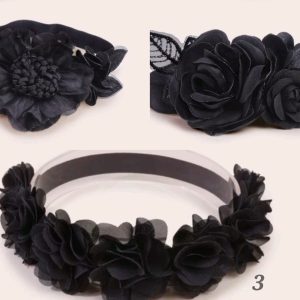 Black Floral Headbands
