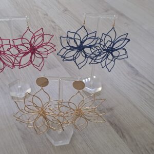 3D Flower Outline Earrings