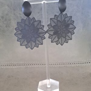 Bohemian Black Floral Earrings