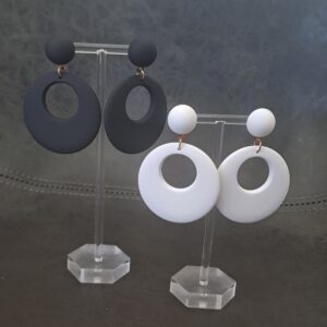 Round Hoop Drop Earrings