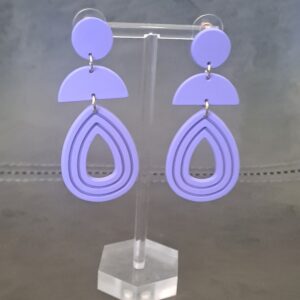 Purple Geometric Dangle Earrings