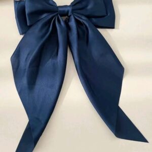 Large Navy Bow with Tail